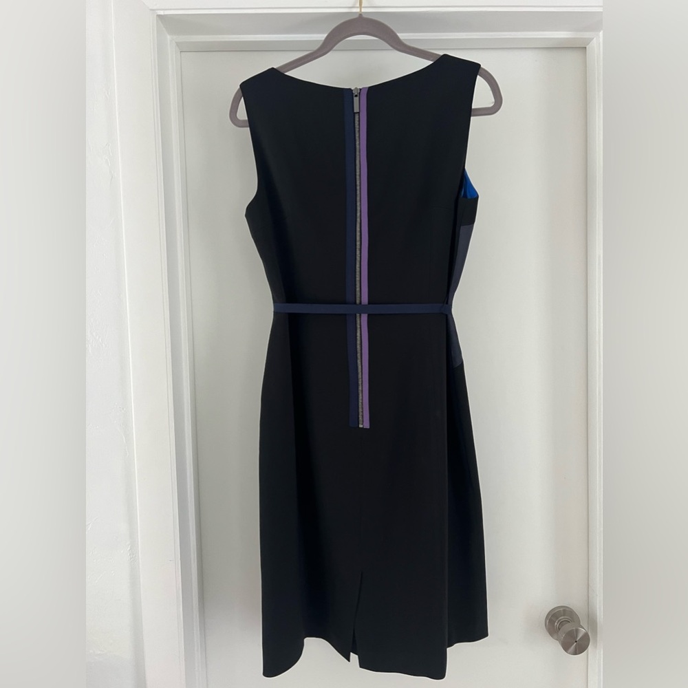 Tahari Little Black Dress w/ Satin and Ribbon Detail in Black, Blue, Purple 12